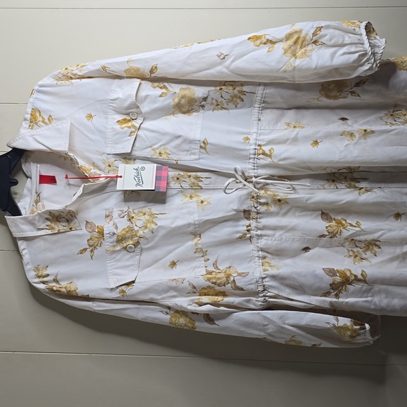 Women's Floral Long Sleeve Uility Midi Shirt Dress Woolrich x Target XL - Picture 6 of 15